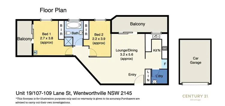 Floorplan of Homely unit listing, 19/107-109 Lane Street, Wentworthville NSW 2145