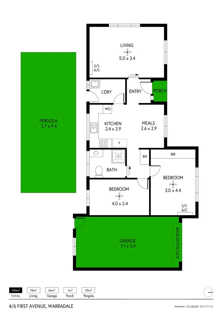 Floorplan of Homely unit listing, 4/6 First Avenue, Warradale SA 5046