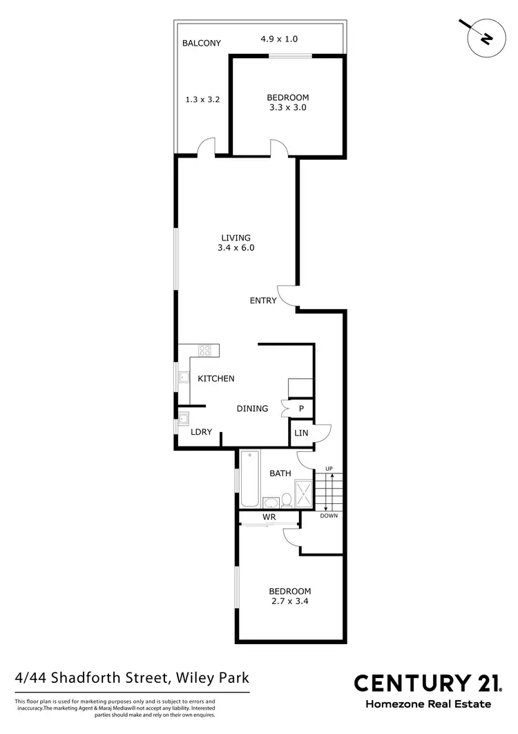 Floorplan of Homely apartment listing, 4/44 Shadforth Street, Wiley Park NSW 2195