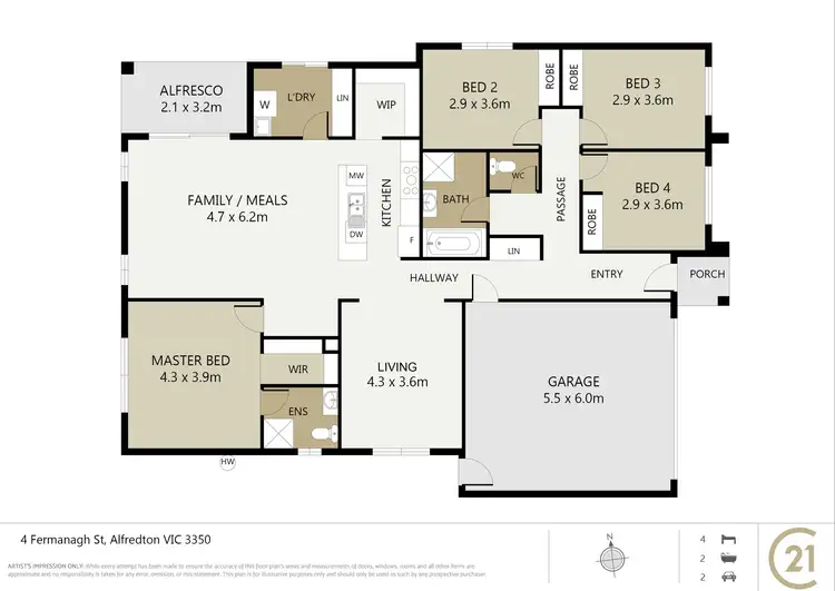 Floorplan of Homely house listing, 4 Fermanagh Street, Alfredton VIC 3350