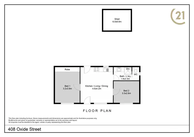 Floorplan of Homely house listing, 408 Oxide Street, Broken Hill NSW 2880