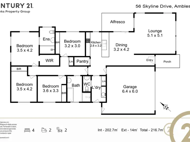 Floorplan of Homely house listing, 56 Skyline Drive, Ambleside TAS 7310