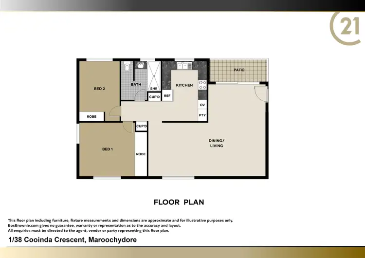 Floorplan of Homely unit listing, 1/38 Cooinda Crescent, Maroochydore QLD 4558