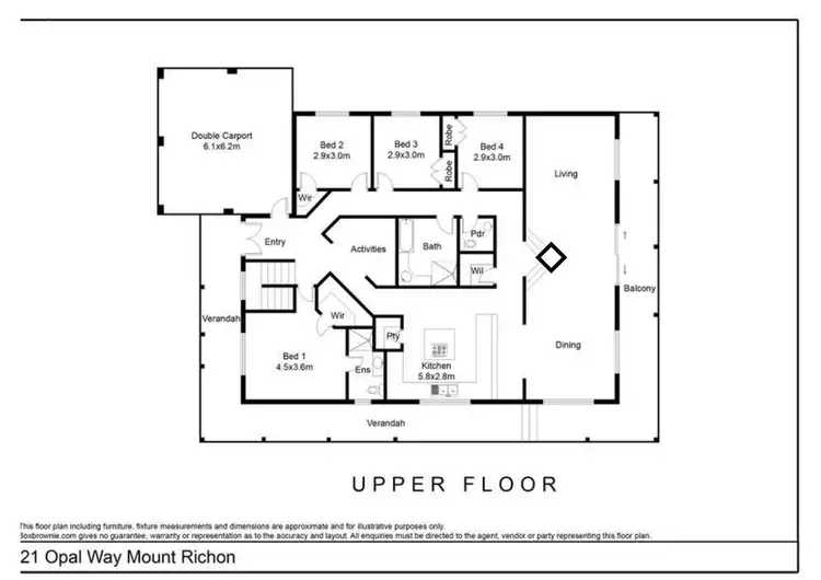 Floorplan of Homely house listing, 21 Opal Way, Mount Richon WA 6112