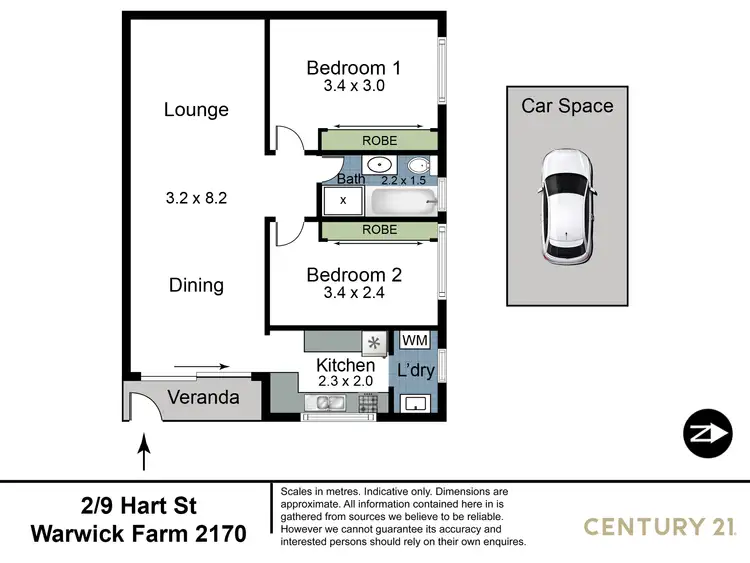 Floorplan of Homely unit listing, 2/9 Hart Street, Warwick Farm NSW 2170