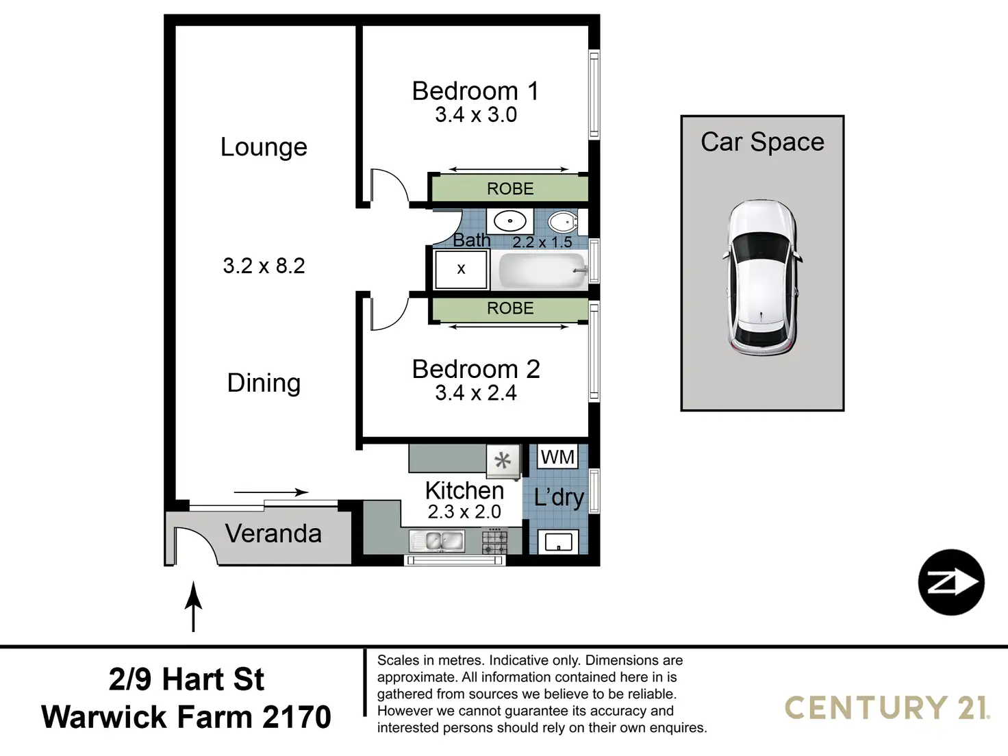 Floorplan of Homely unit listing, 2/9 Hart Street, Warwick Farm NSW 2170