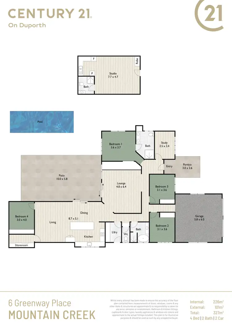 Floorplan of Homely house listing, 6 Greenway Place, Mountain Creek QLD 4557