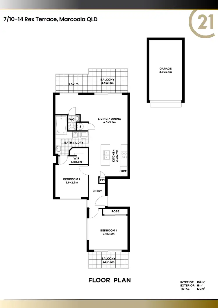 Floorplan of Homely unit listing, 7/10-14 Rex Terrace, Marcoola QLD 4564