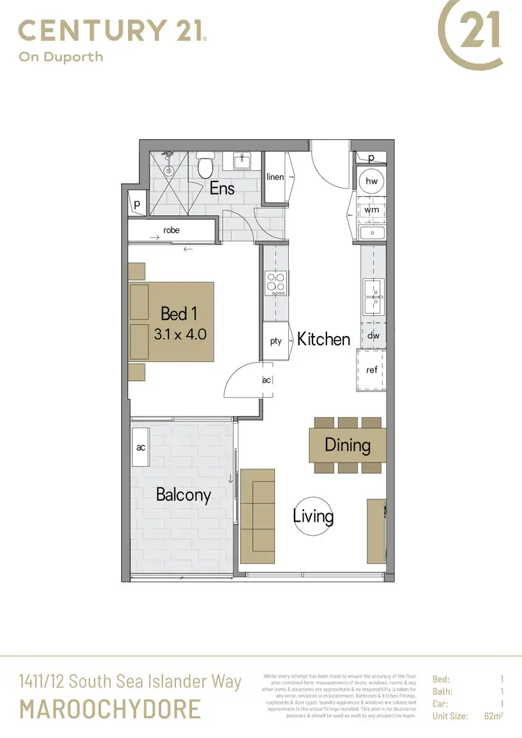 Floorplan of Homely unit listing, 1411/12 South Sea Islander Way, Maroochydore QLD 4558