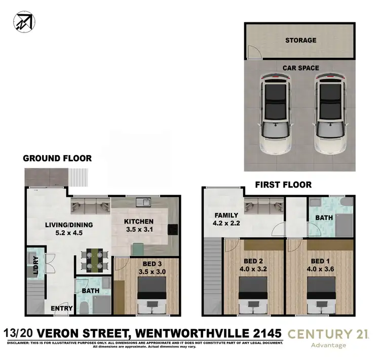 Floorplan of Homely townhouse listing, 13/20-22 Veron Street, Wentworthville NSW 2145