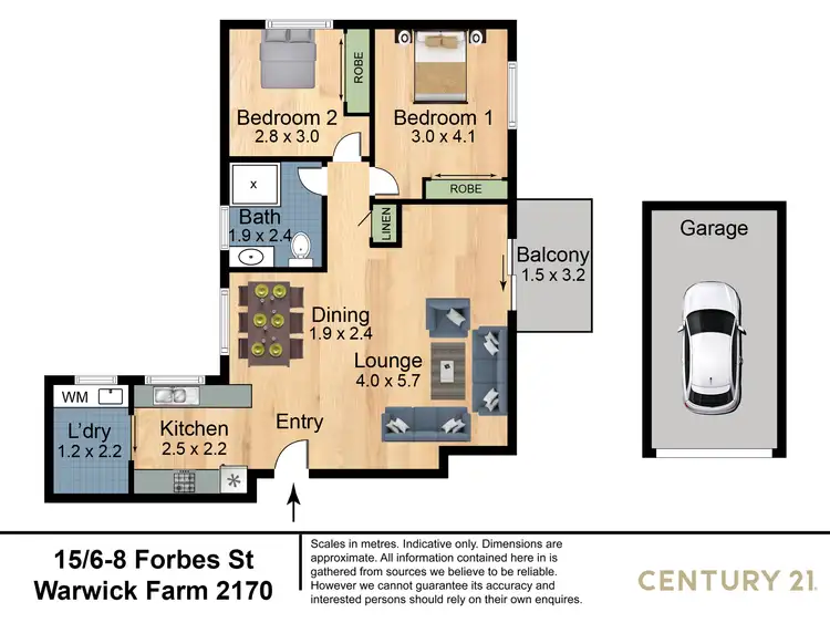Floorplan of Homely unit listing, 15/6-8 Forbes Street, Warwick Farm NSW 2170