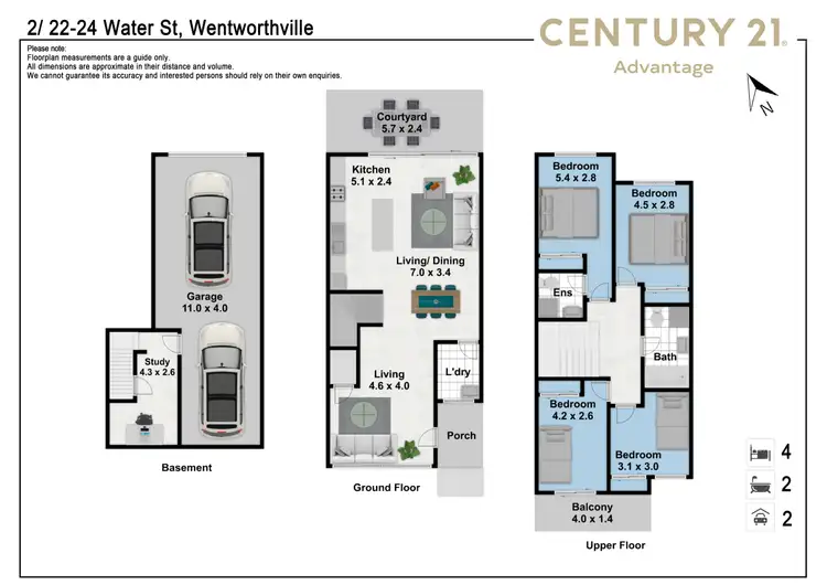 Floorplan of Homely townhouse listing, 2/22-24 Water Street, Wentworthville NSW 2145