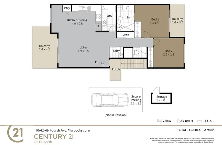 Floorplan of Homely unit listing, 10/42-46 Fourth Avenue, Maroochydore QLD 4558