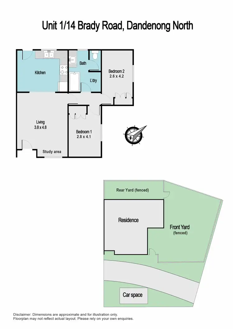Floorplan of Homely unit listing, 1/14 Brady Road, Dandenong North VIC 3175
