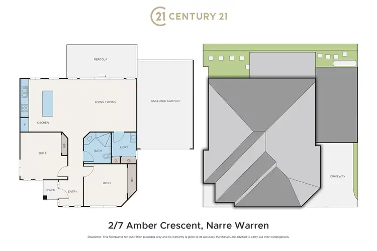 Floorplan of Homely unit listing, 2/7 Amber Crescent, Narre Warren VIC 3805