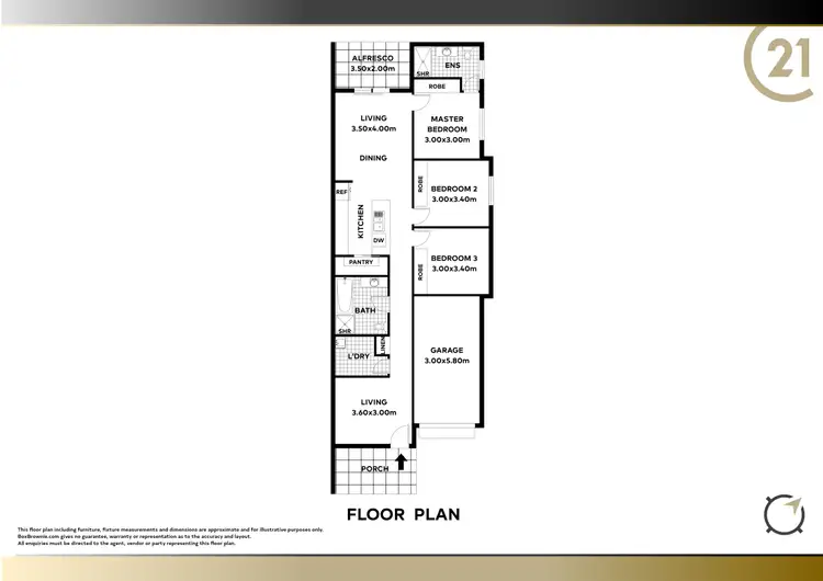 Floorplan of Homely semi-detached listing, 1/22 Reedling Road, Chisholm NSW 2322