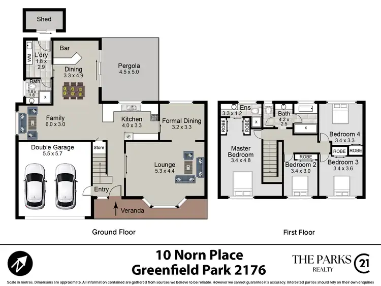 Floorplan of Homely house listing, 10 Norn Close, Greenfield Park NSW 2176