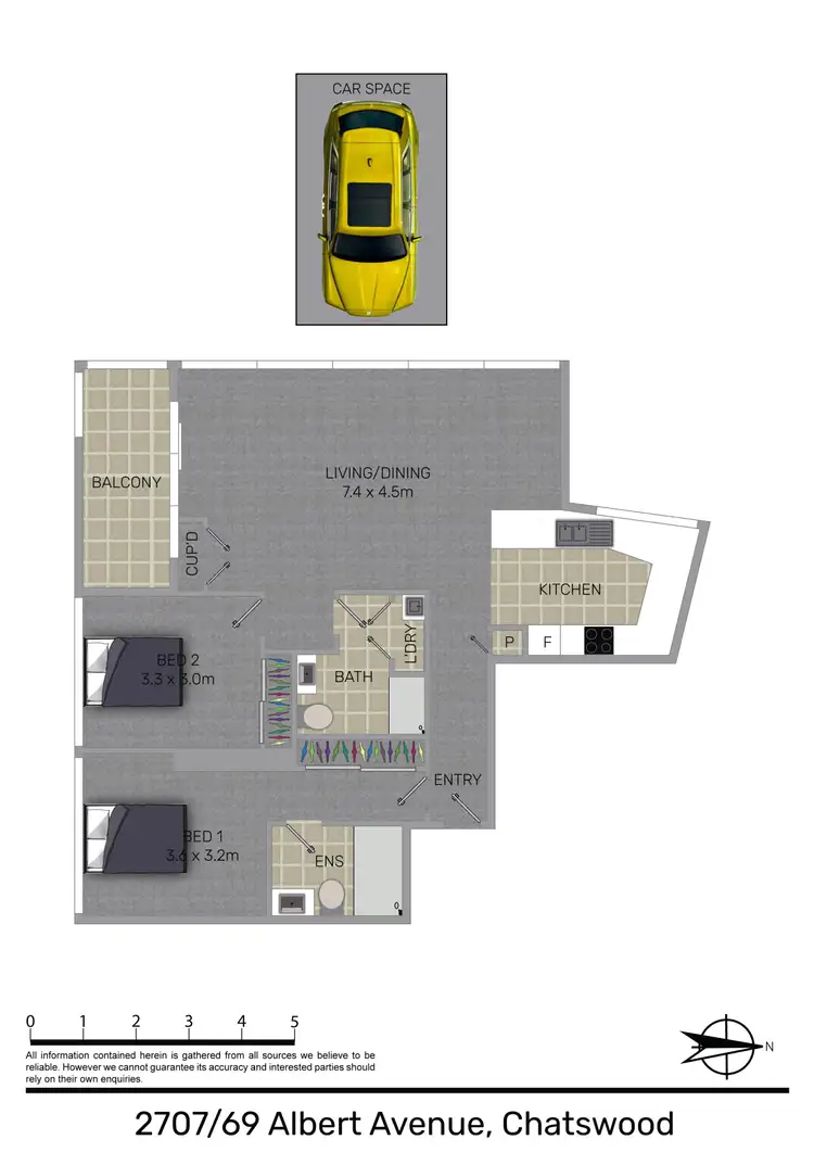 Floorplan of Homely apartment listing, 2707/69 Albert Avenue, Chatswood NSW 2067