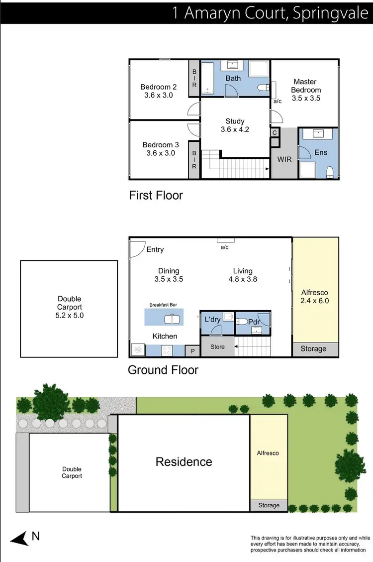 Floorplan of Homely townhouse listing, 1 Amaryn Court, Springvale VIC 3171