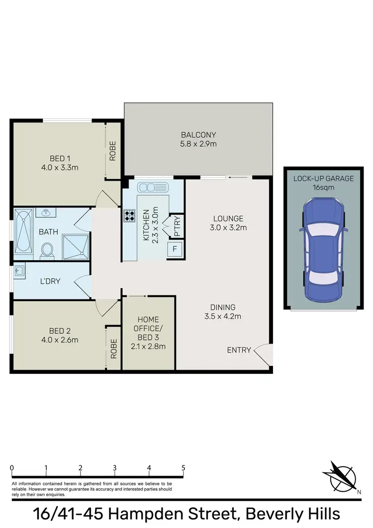 Floorplan of Homely unit listing, 16/41-43 Hampden Street, Beverly Hills NSW 2209