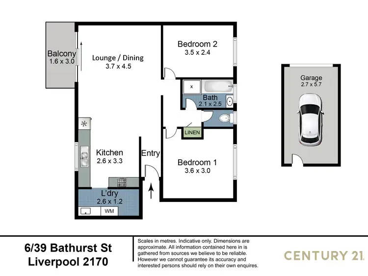 Floorplan of Homely unit listing, 6/39 Bathurst Street, Liverpool NSW 2170