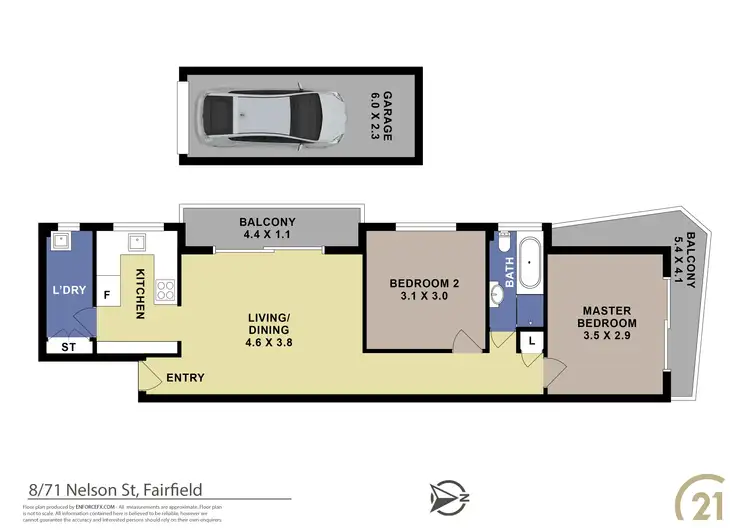 Floorplan of Homely unit listing, 8/71 Nelson Street, Fairfield NSW 2165