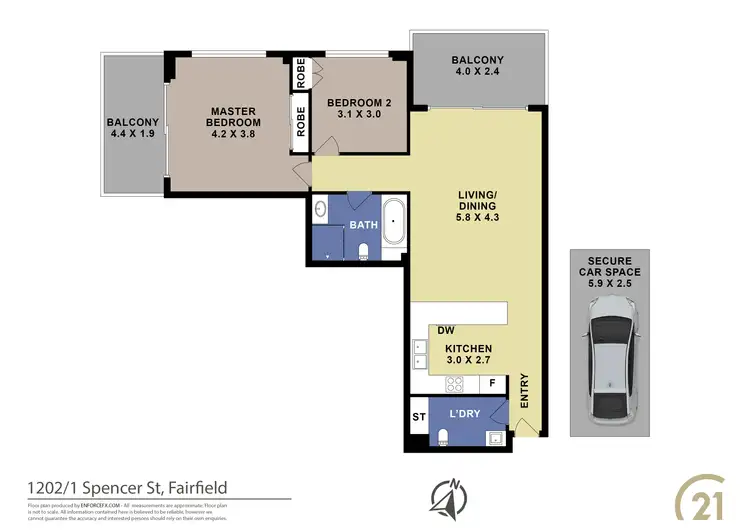 Floorplan of Homely house listing, 1202/1 Spencer Street, Fairfield NSW 2165