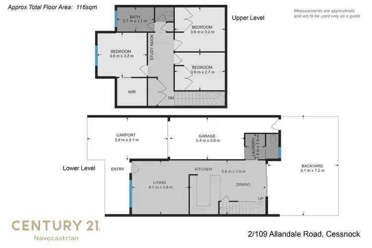 Floorplan of Homely townhouse listing, 2/109-111 Allandale Road, Cessnock NSW 2325