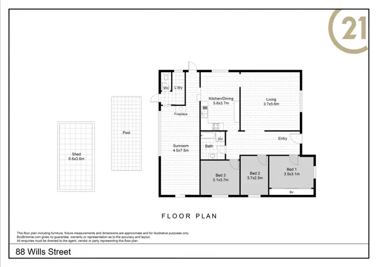 Floorplan of Homely house listing, 88 Wills Street, Broken Hill NSW 2880