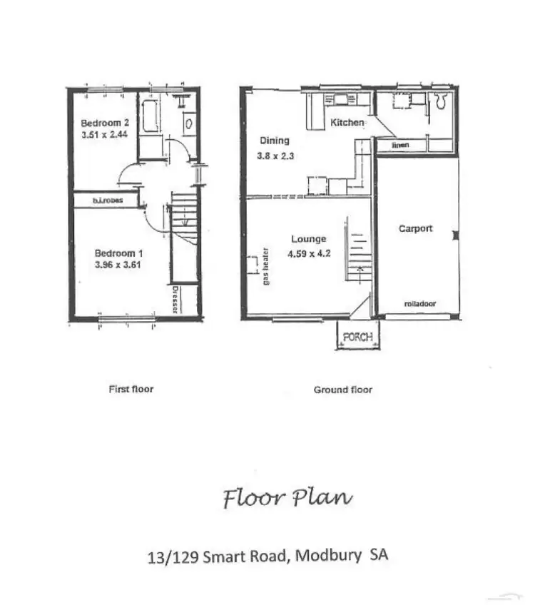 Floorplan of Homely townhouse listing, 13/129 Smart Road, Modbury SA 5092