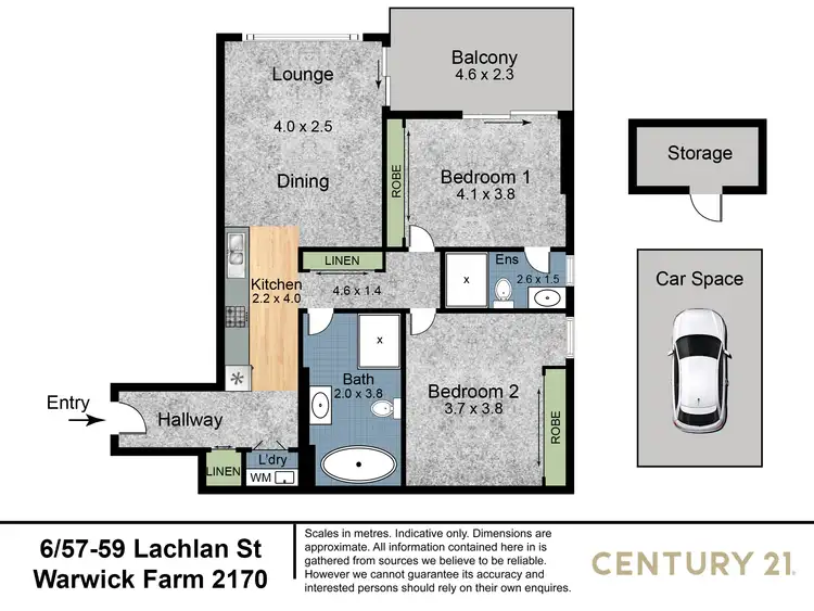 Floorplan of Homely unit listing, 6/57-59 Lachlan Street, Warwick Farm NSW 2170