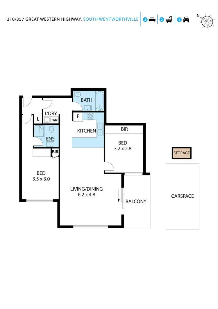 Floorplan of Homely apartment listing, 310/357-359 Great Western Highway, South Wentworthville NSW 2145