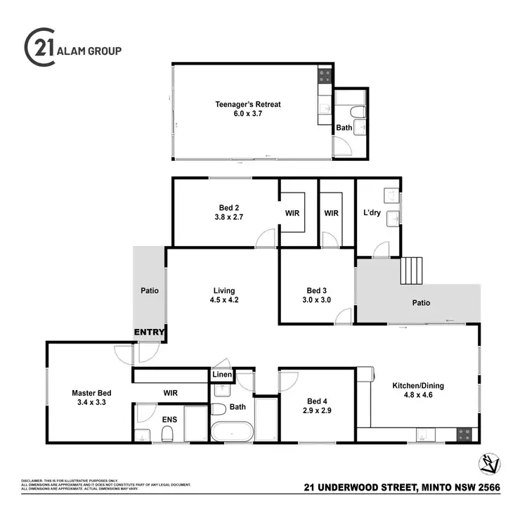 Floorplan of Homely house listing, 21 Underwood Street, Minto NSW 2566