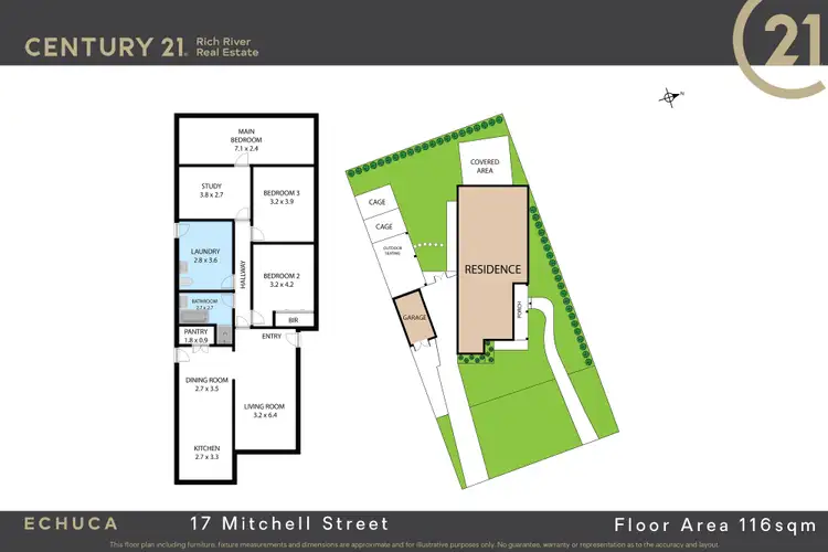 Floorplan of Homely house listing, 17 Mitchell Street, Echuca VIC 3564