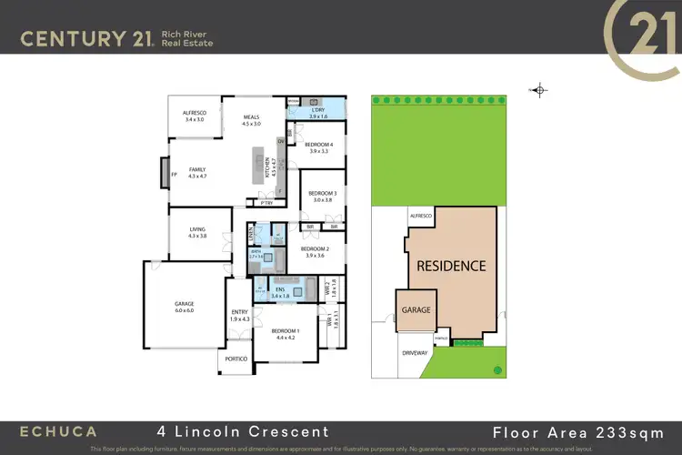 Floorplan of Homely house listing, 4 Lincoln Crescent, Echuca VIC 3564