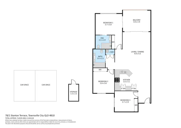 Floorplan of Homely apartment listing, 78/1 Stanton Terrace, Townsville City QLD 4810
