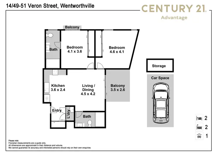 Floorplan of Homely apartment listing, 14/49-51 Veron Street, Wentworthville NSW 2145