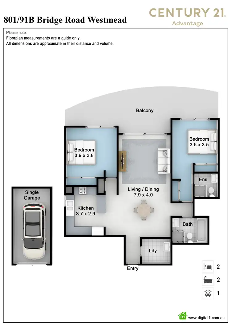 Floorplan of Homely apartment listing, 801/91B Bridge Road, Westmead NSW 2145