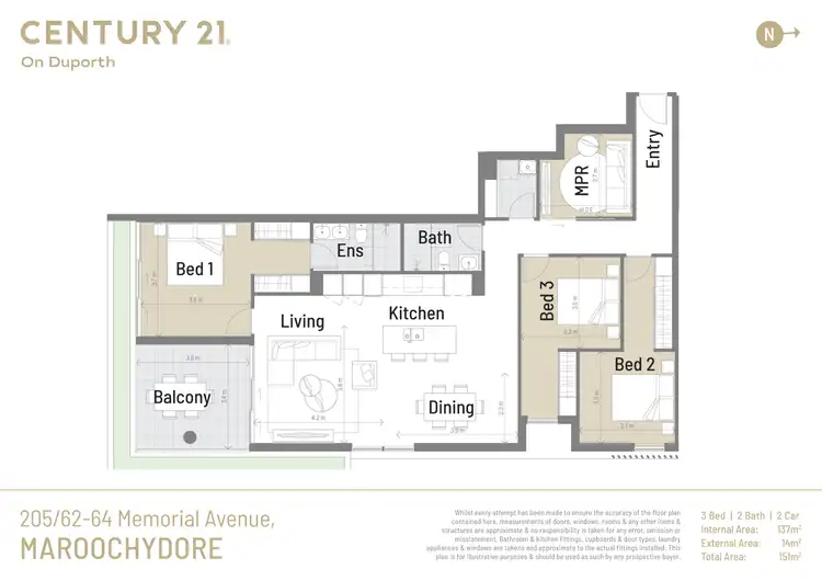 Floorplan of Homely unit listing, 205/62-64 Memorial Avenue, Maroochydore QLD 4558