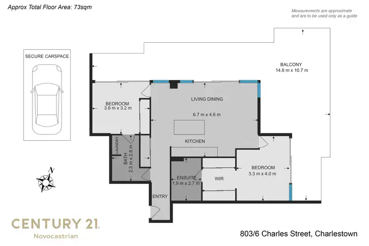 Floorplan of Homely apartment listing, 803/6 Charles Street, Charlestown NSW 2290
