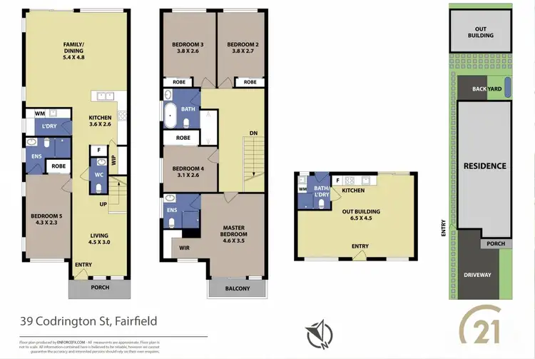 Floorplan of Homely semi-detached listing, 39 Codrington Street, Fairfield NSW 2165