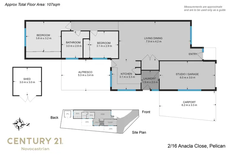Floorplan of Homely villa listing, 2/16 Anacla Close, Pelican NSW 2281