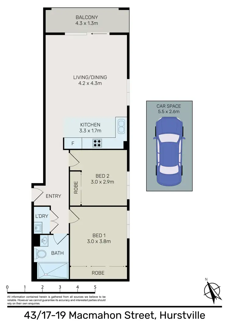 Floorplan of Homely apartment listing, 43/17 Macmahon Street, Hurstville NSW 2220
