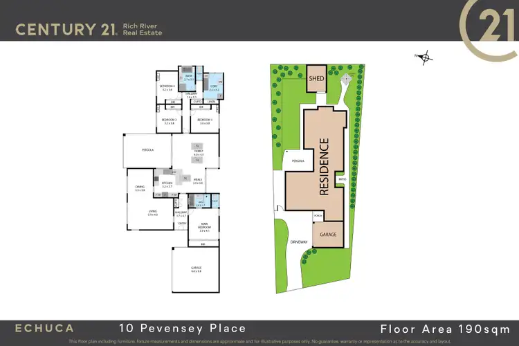 Floorplan of Homely house listing, 10 Pevensey Place, Echuca VIC 3564