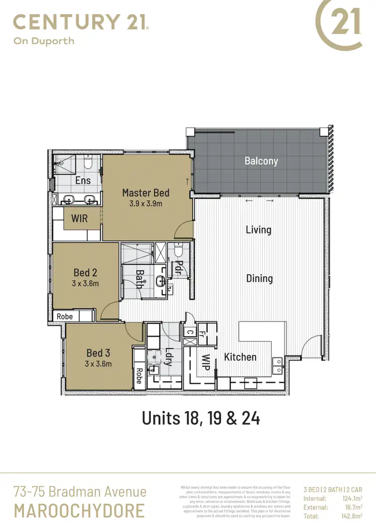Floorplan of Homely unit listing, 19 and 24/73-75 Bradman Avenue, Maroochydore QLD 4558