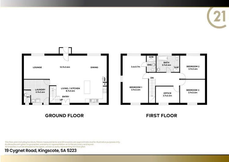Floorplan of Homely house listing, 19 Cygnet Road, Kingscote SA 5223