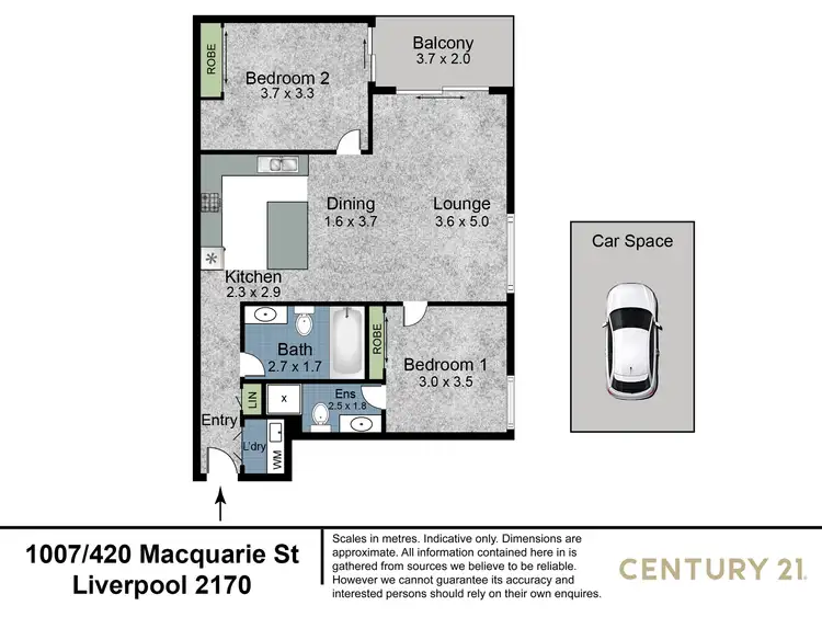 Floorplan of Homely apartment listing, 1007/420 Macquarie Street, Liverpool NSW 2170