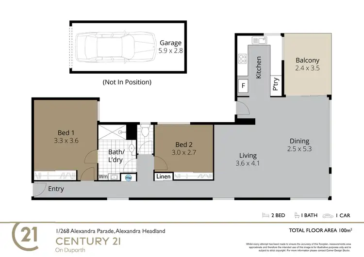Floorplan of Homely unit listing, 1/268 Alexandra Parade, Alexandra Headland QLD 4572