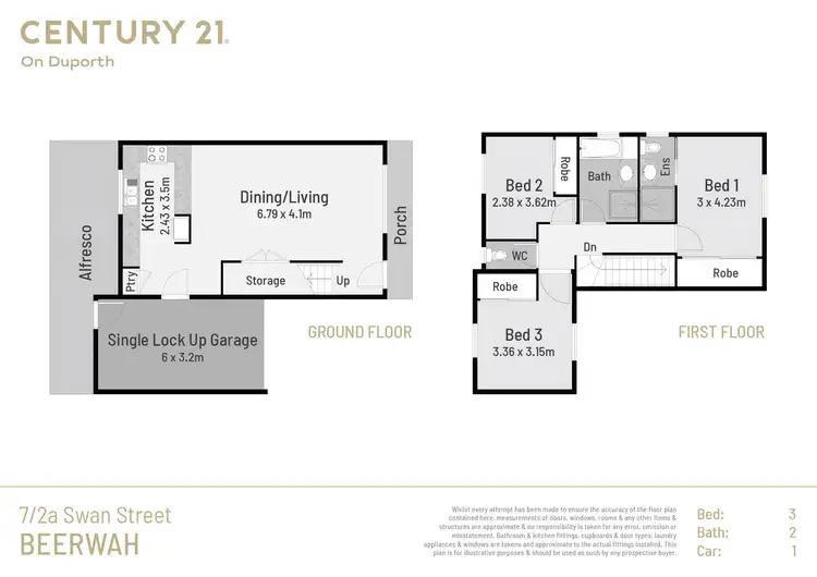 Floorplan of Homely townhouse listing, 7/2a Swan Street, Beerwah QLD 4519