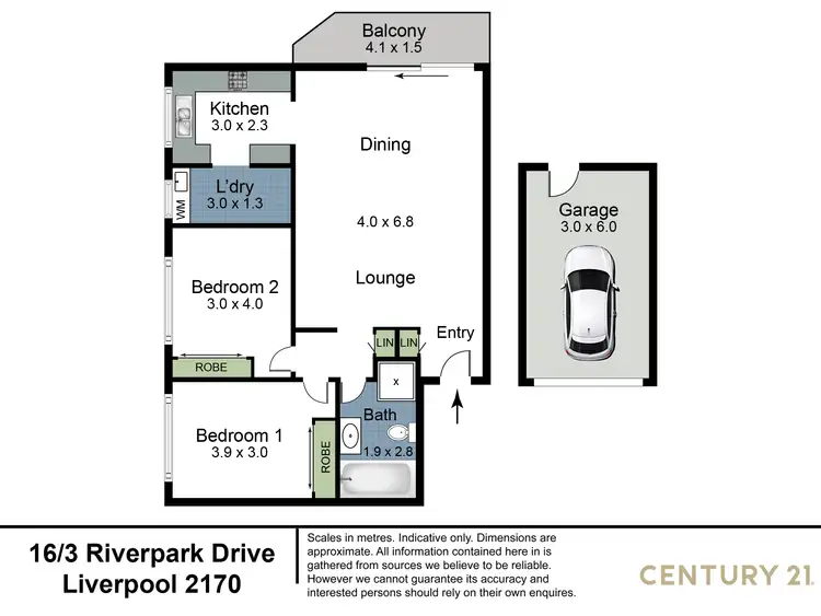 Floorplan of Homely apartment listing, 16/3 Riverpark Drive, Liverpool NSW 2170
